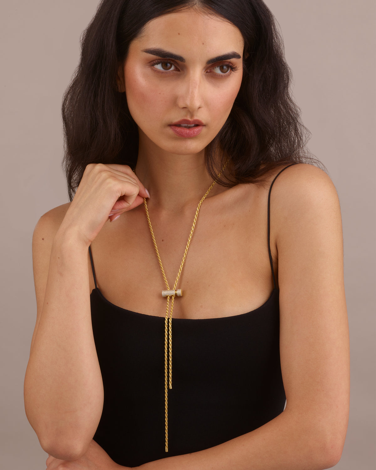 DIAMOND TOGGLE SLIDER NECKLACE - GOLD