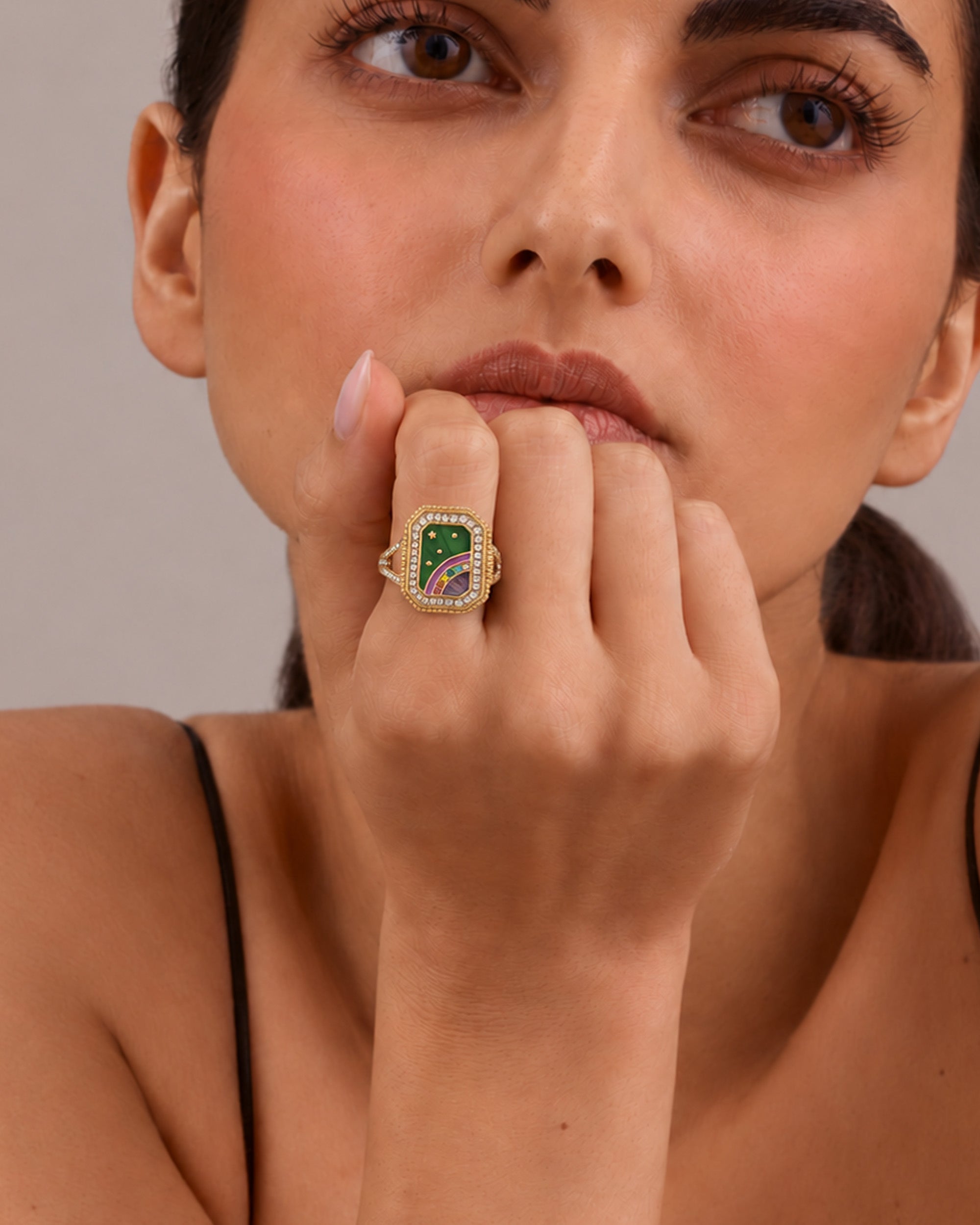 GALAXY GOLD SIGNET RING