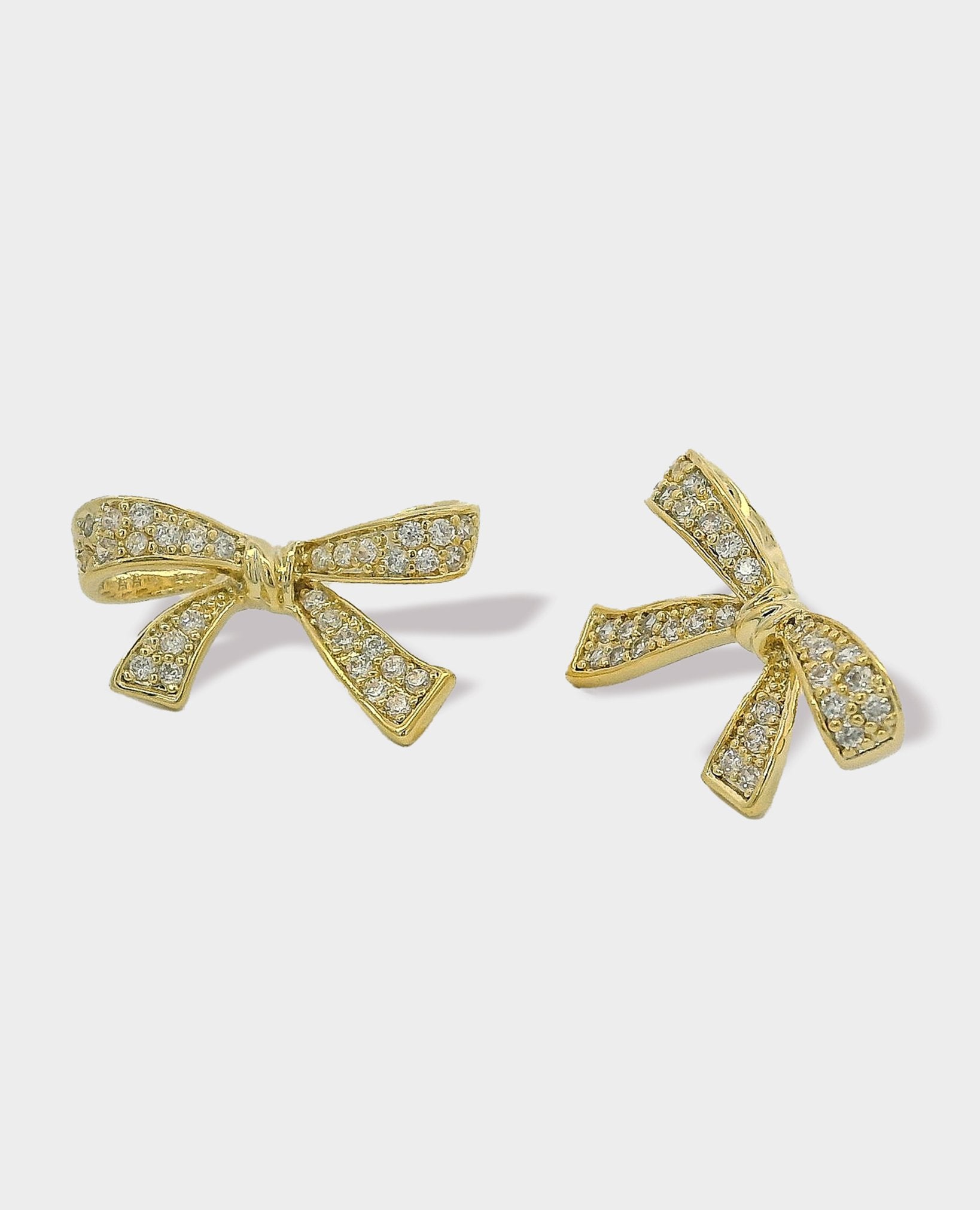 BOW GOLD STUD EARRINGS